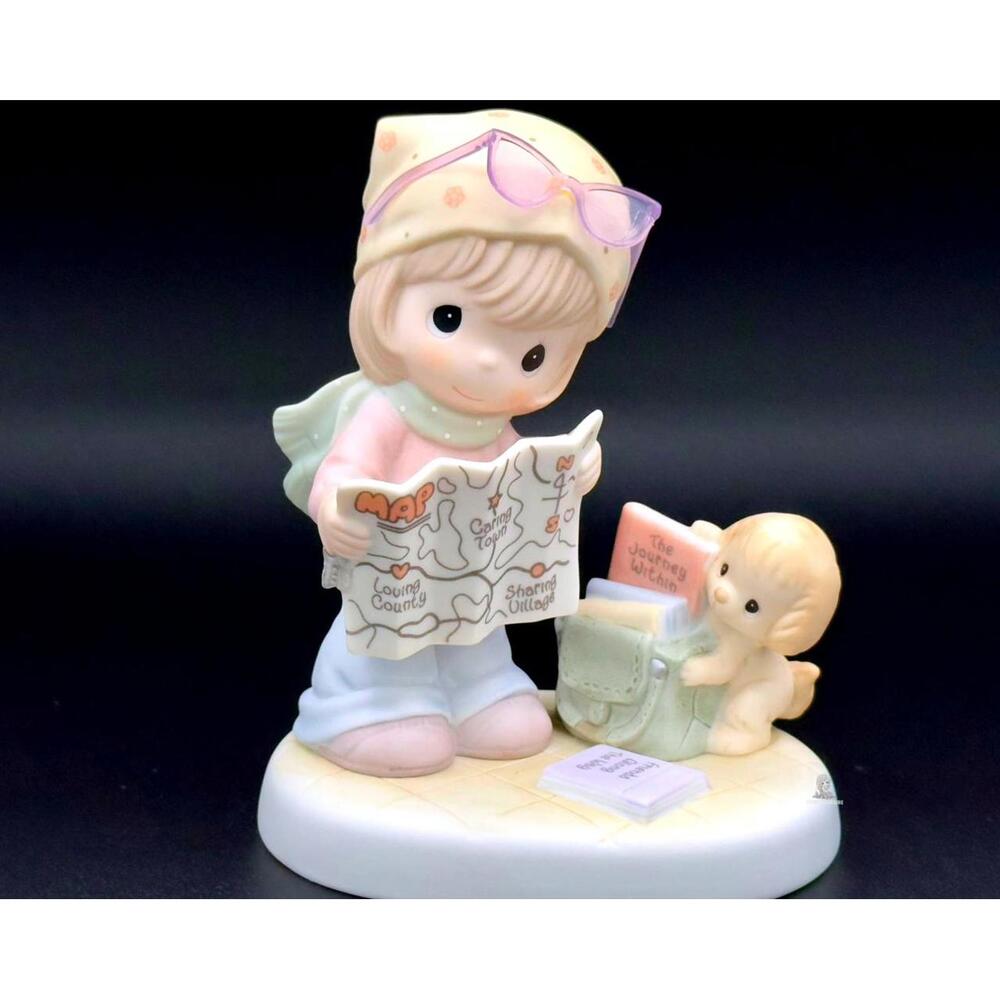 Precious Moments 🗺️ Traveler Girl with Map & Puppy | Journey Collectible